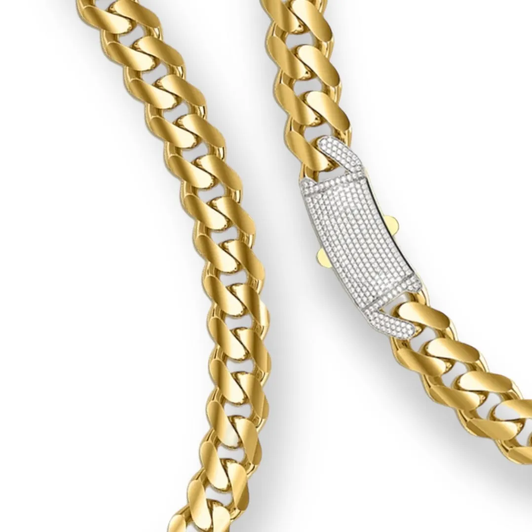 10k Classic Luxury Monaco Chain 8mm 16inch