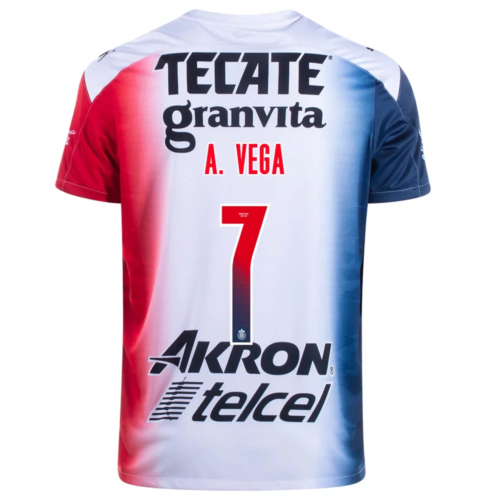 2020/21 Chivas de Guadalajara Alexis Vega #7 Away Official Nameset