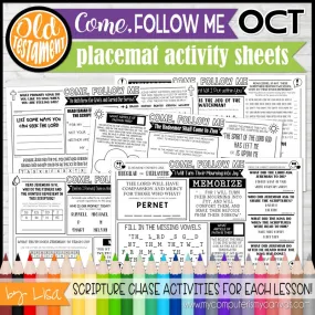 2022 CFM Old Testament Placemat Activity Sheets {OCTOBER} PRINTABLE