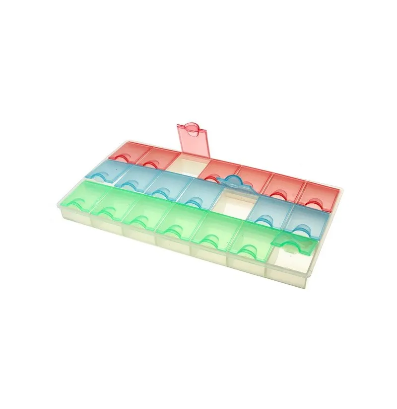 21 Grids Plastic Square Storage Box Case Components Organiser [Good Quality]