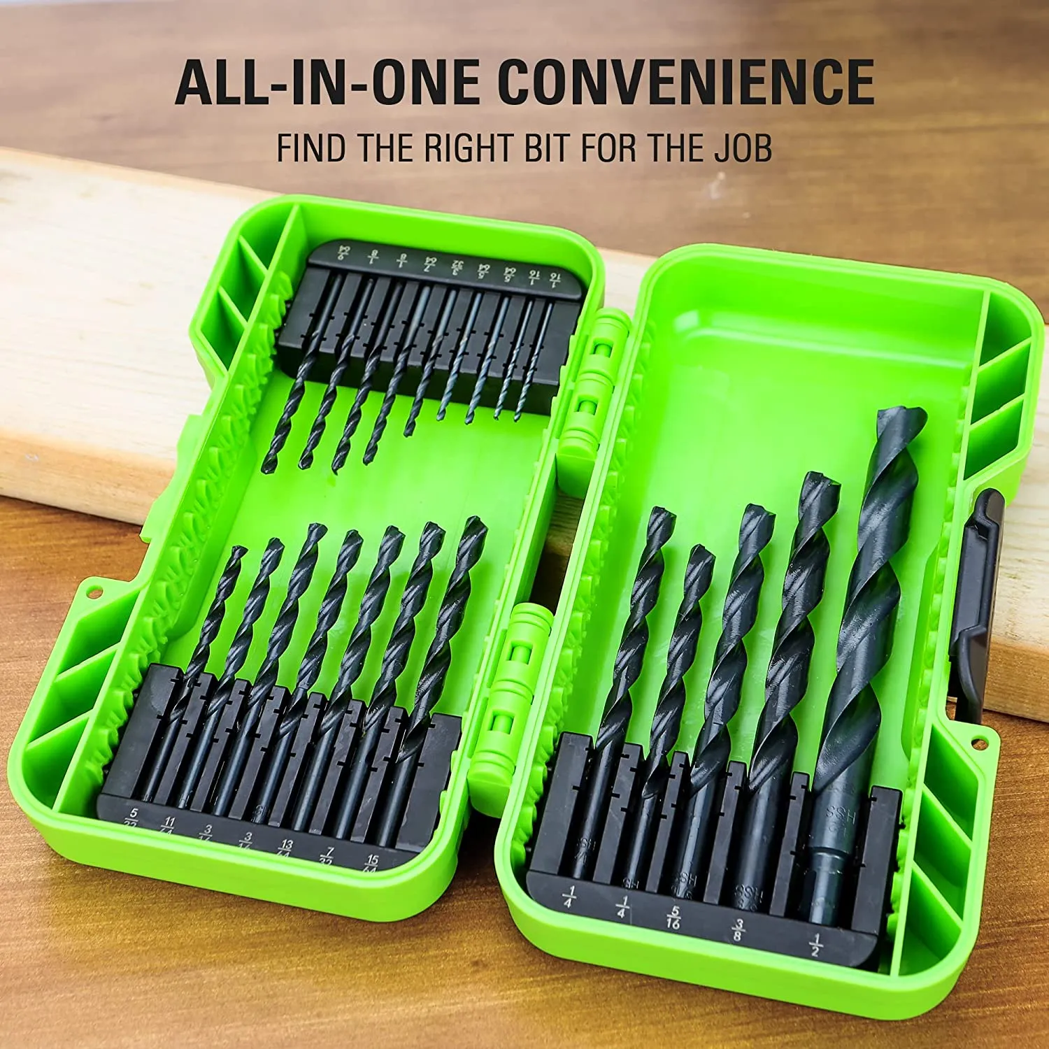 21 Piece Black Oxide Drilling Bit Set