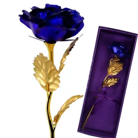 24K Gold Foil Artificial Forever Rose Personalized Gifts for Valentine Day