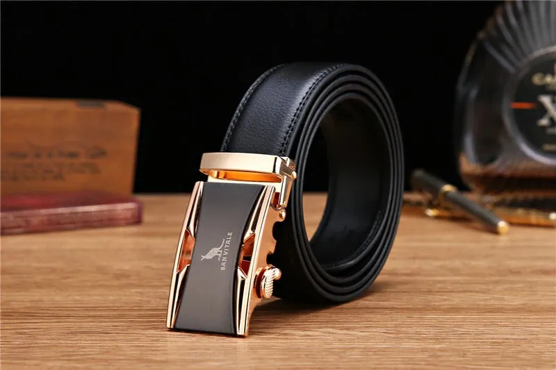 3.5cm 100% Good Quality Cowskin Genuine Luxury Leather Men's Belts