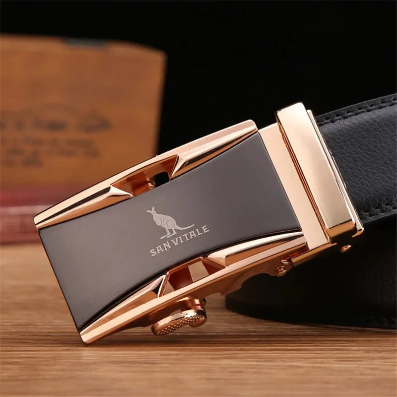 3.5cm 100% Good Quality Cowskin Genuine Luxury Leather Men's Belts