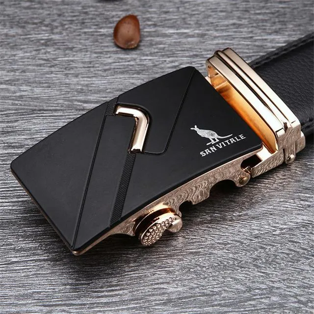 3.5cm 100% Good Quality Cowskin Genuine Luxury Leather Men's Belts