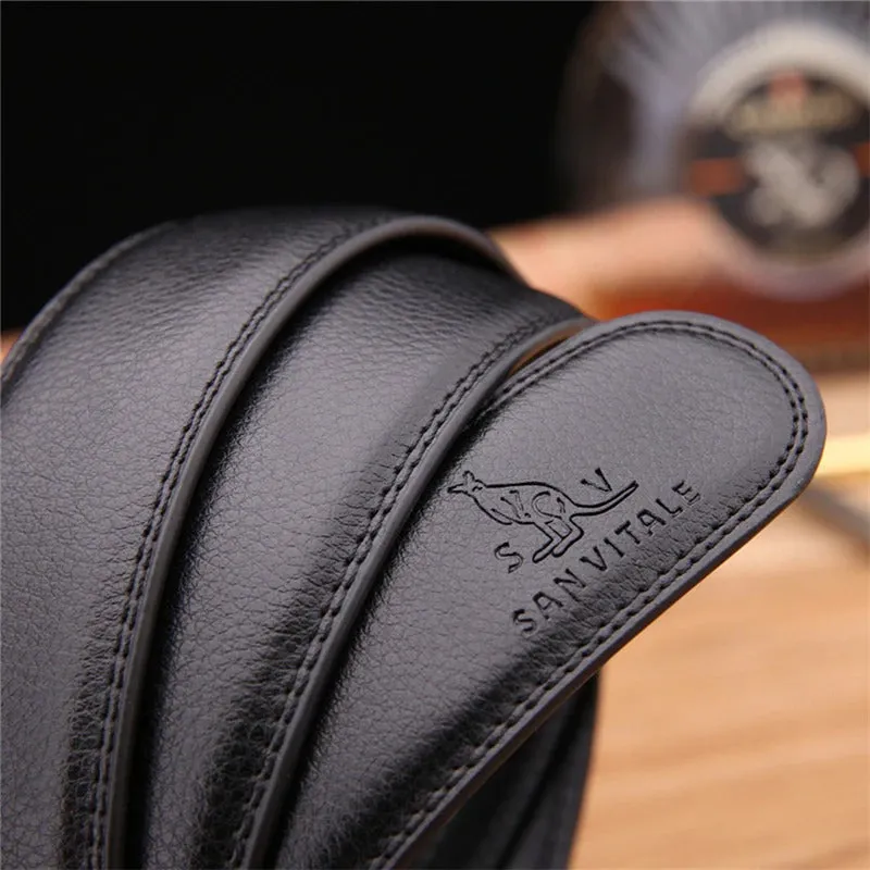 3.5cm 100% Good Quality Cowskin Genuine Luxury Leather Men's Belts