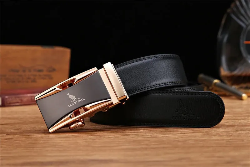 3.5cm 100% Good Quality Cowskin Genuine Luxury Leather Men's Belts