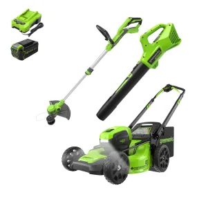 40V 21" Cordless Battery Self-Propelled Mower 3pc Combo Kit w/ 5.0Ah Battery & Charger