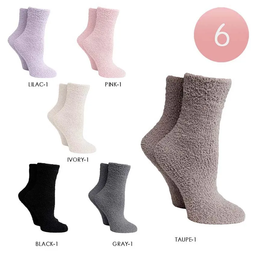 6Pairs Solid Luxury Soft Socks