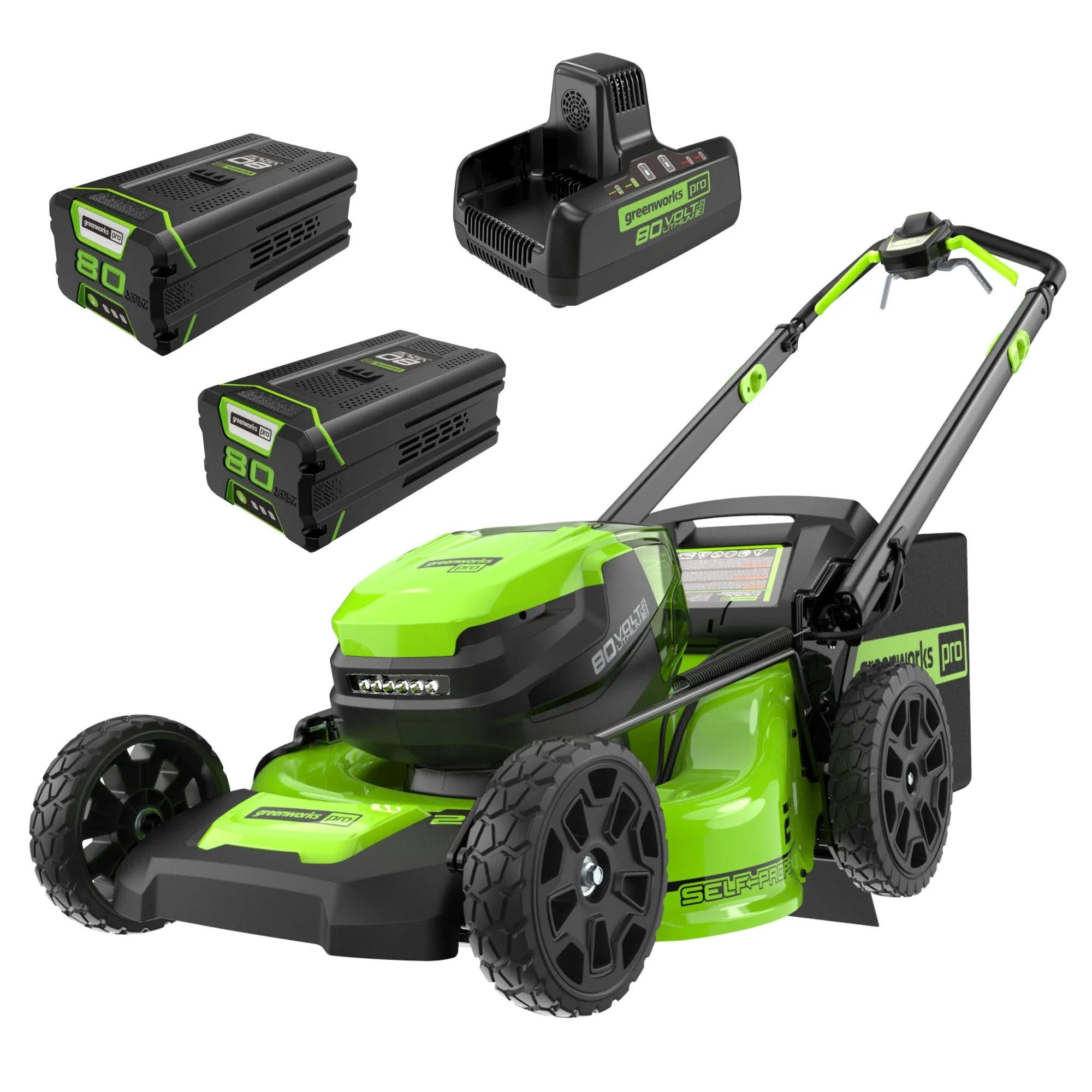 80V 21" Cordless Battery Self-Propelled Mower w/ (2) 4.0Ah Batteries & Charger