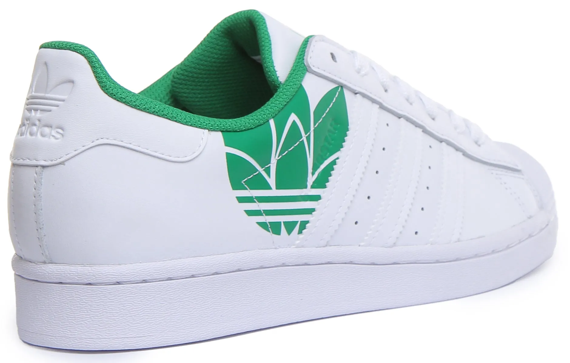 Adidas Superstar In White Green For Men