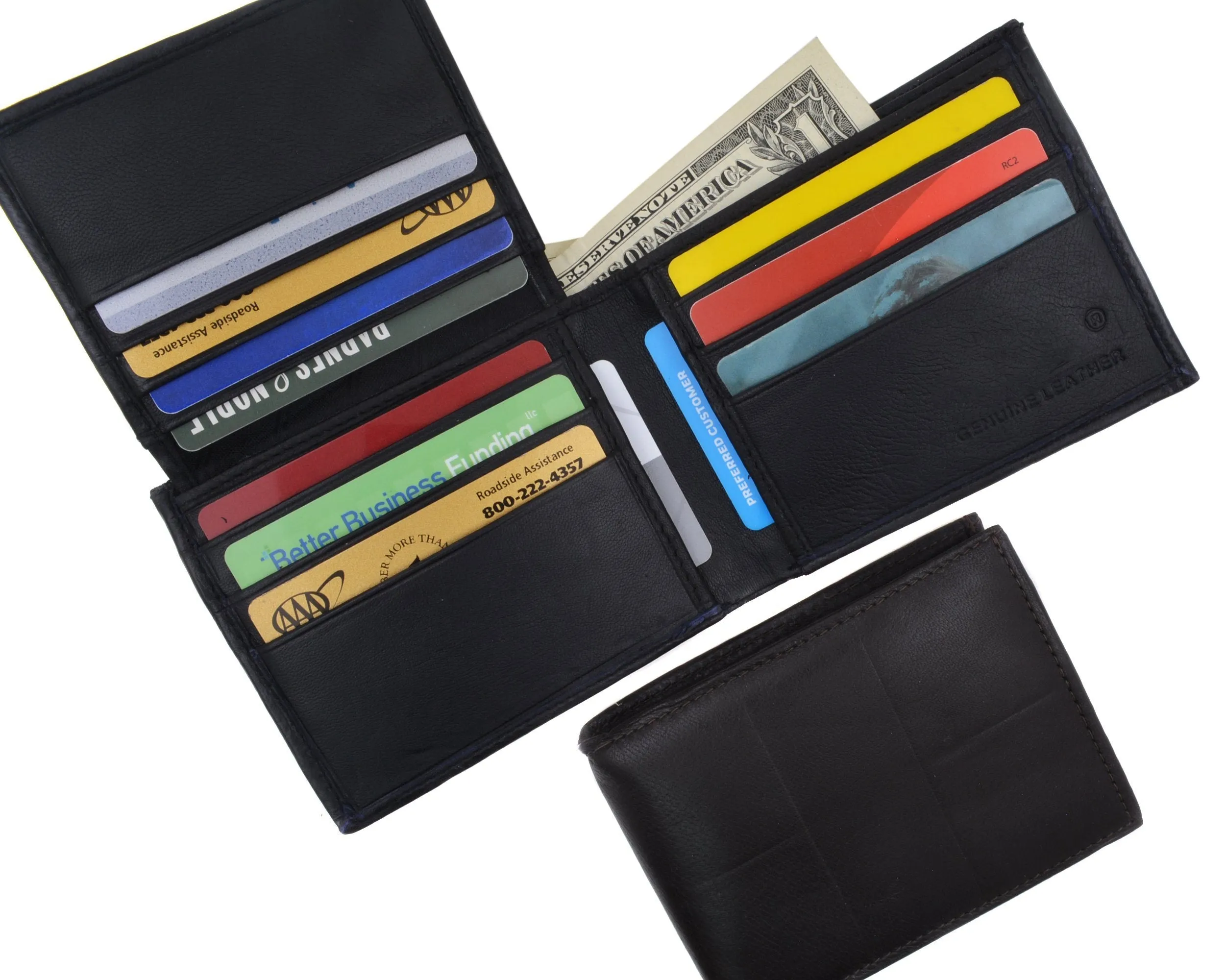 AFONiE Leather Men Bi-Fold Wallet