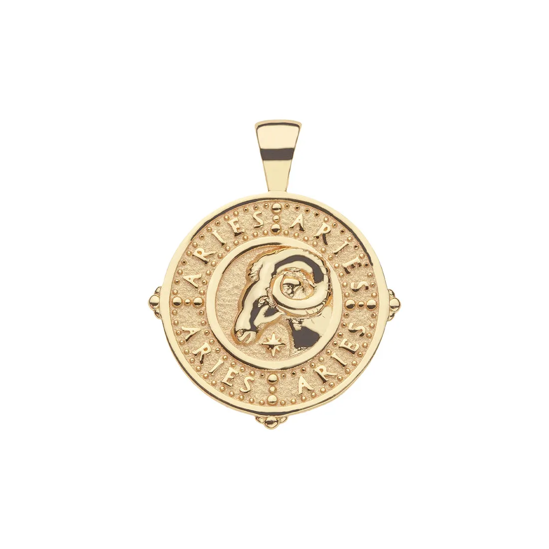 ARIES JW Zodiac Pendant Coin - Mar 21 - Apr 19