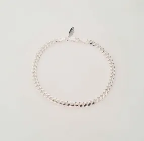 Armbånd, Chunky Cuban Kæde, sterlingsølv, 17-21 cm/5 mm