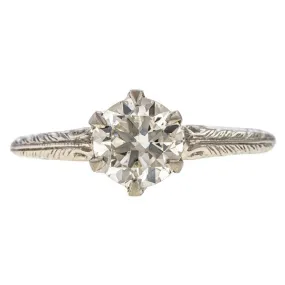 Art Deco Diamond Engagement Ring, Old European 0.86ct