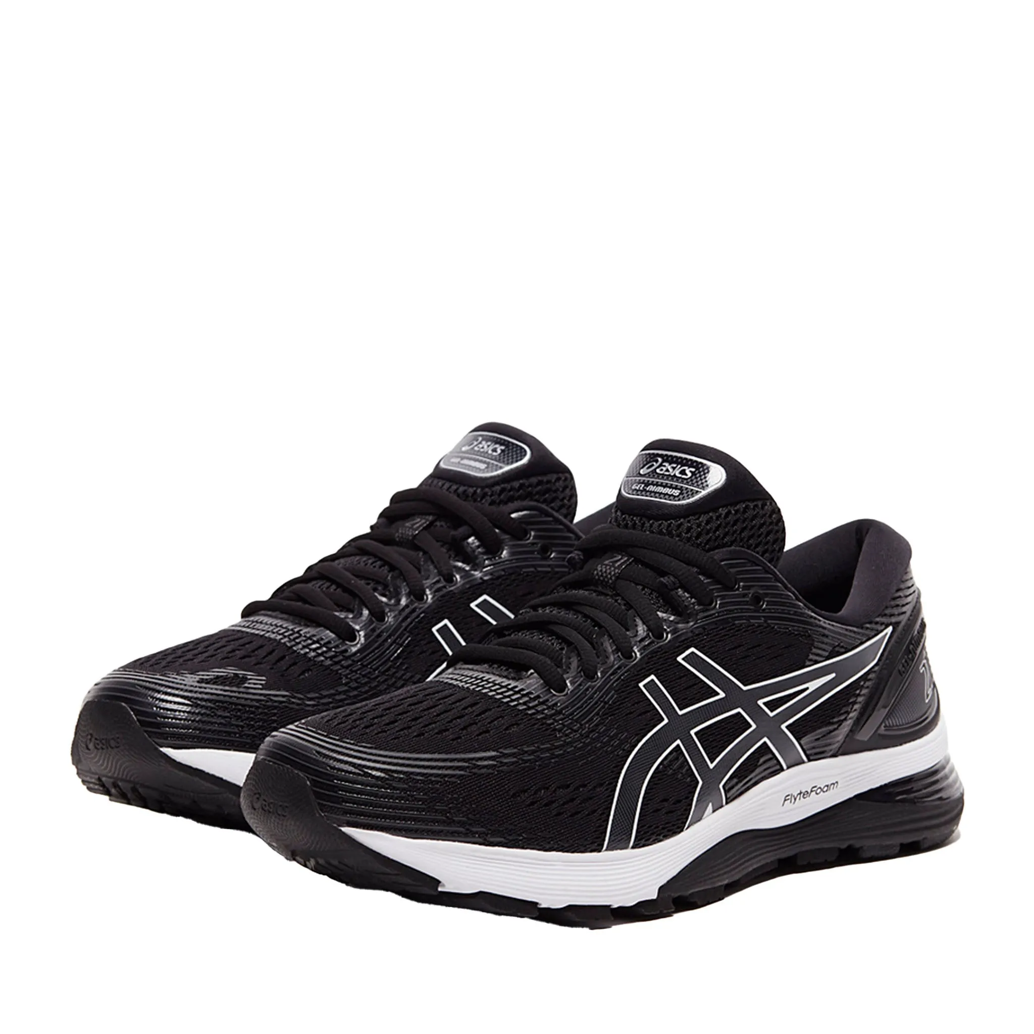 Asics Gel Nimbus 21 Lace-Up Black Synthetic Mens Running Trainers 1011A169_001