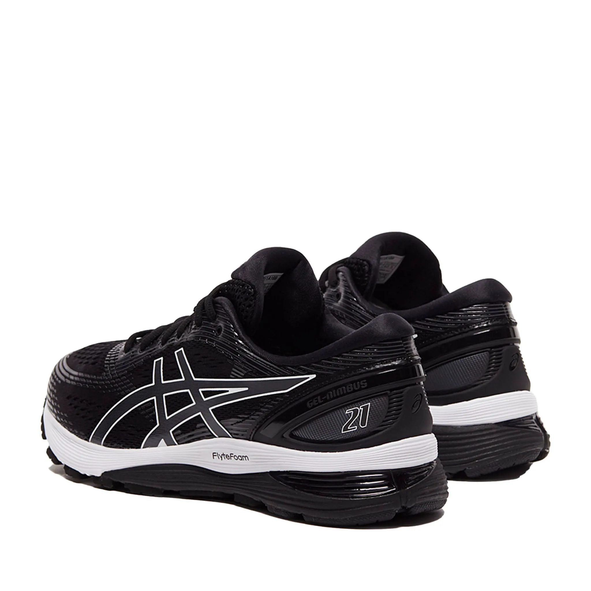 Asics Gel Nimbus 21 Lace-Up Black Synthetic Mens Running Trainers 1011A169_001