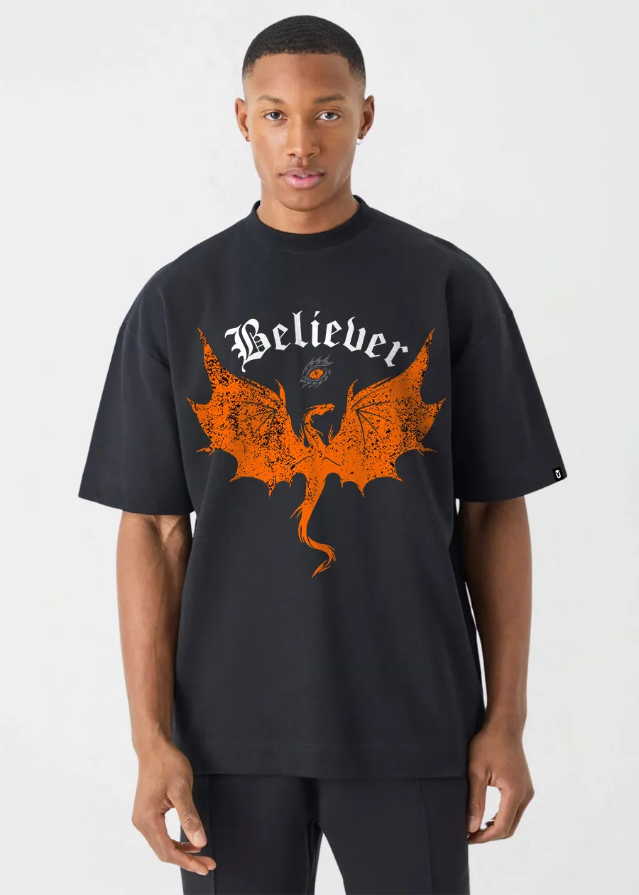 Believer Men Oversized Printed T-Shirt