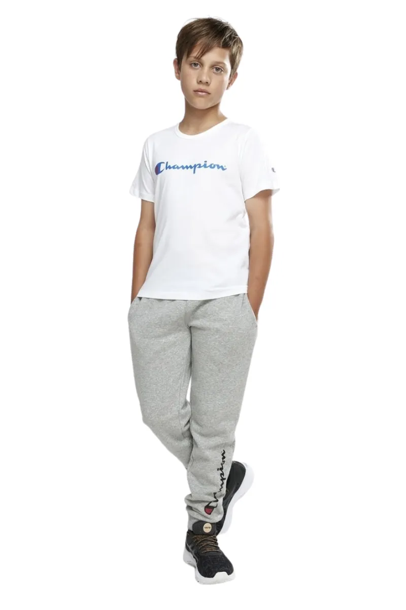 Champion | Kids Script Short Sleeve Tee (White)