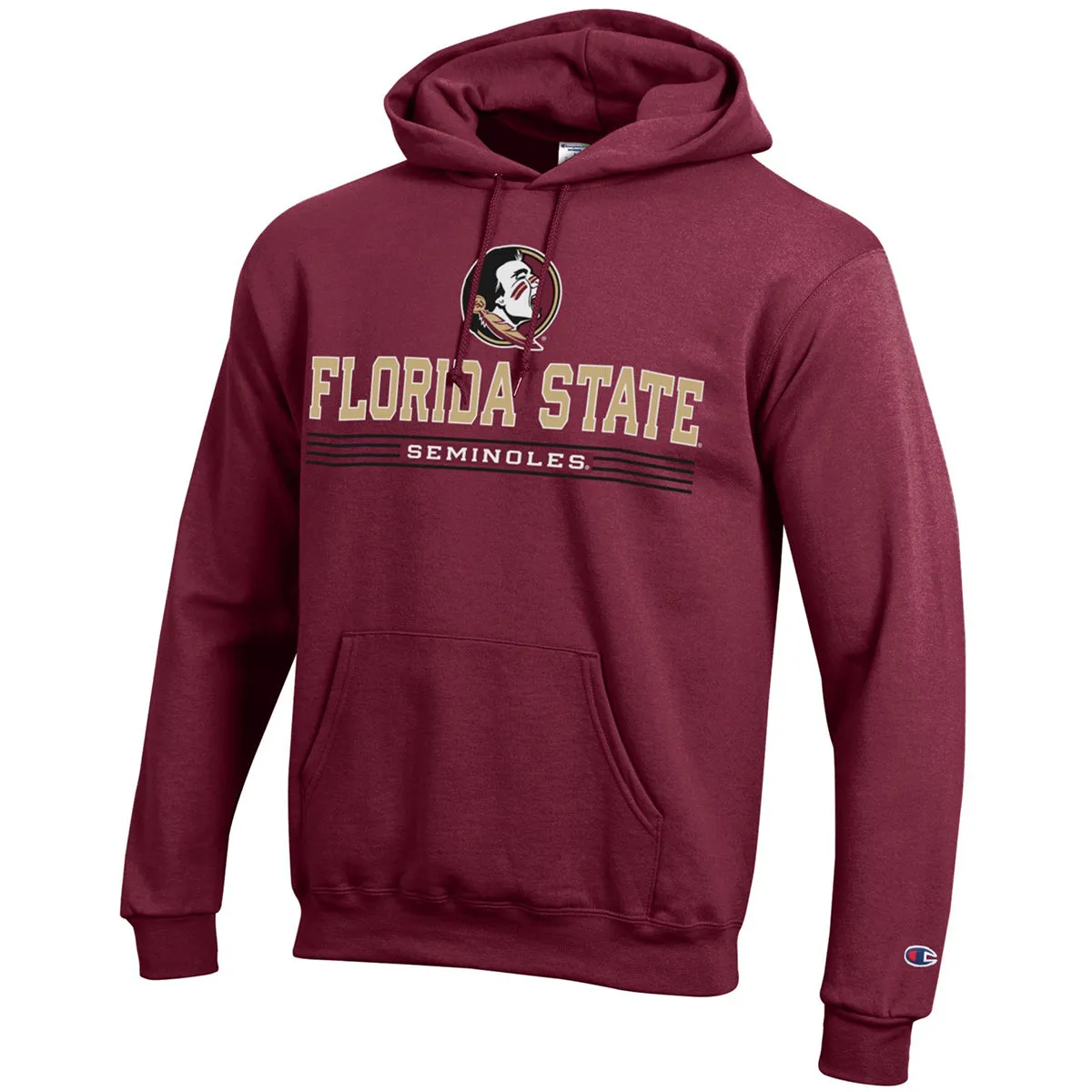 Champion Men's Seminole Logo/Florida State Seminoles Powerblend Hood - Garnet