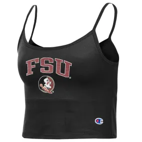 Champion Women's FSU Seminole Logo Strappy Crop Tank - Black