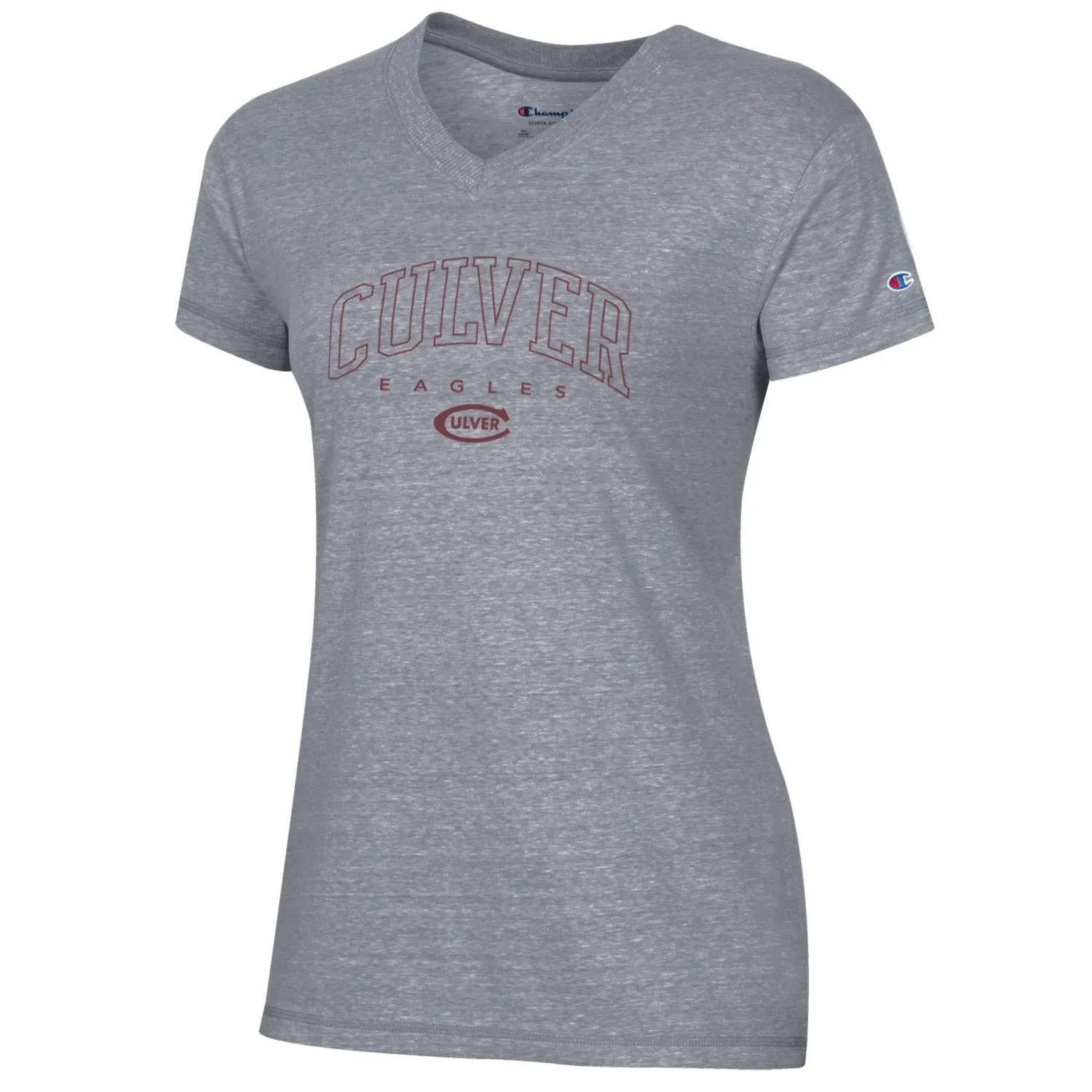 Champion Women's V-Neck Tri-blend Tee - Gunsmoke Heather