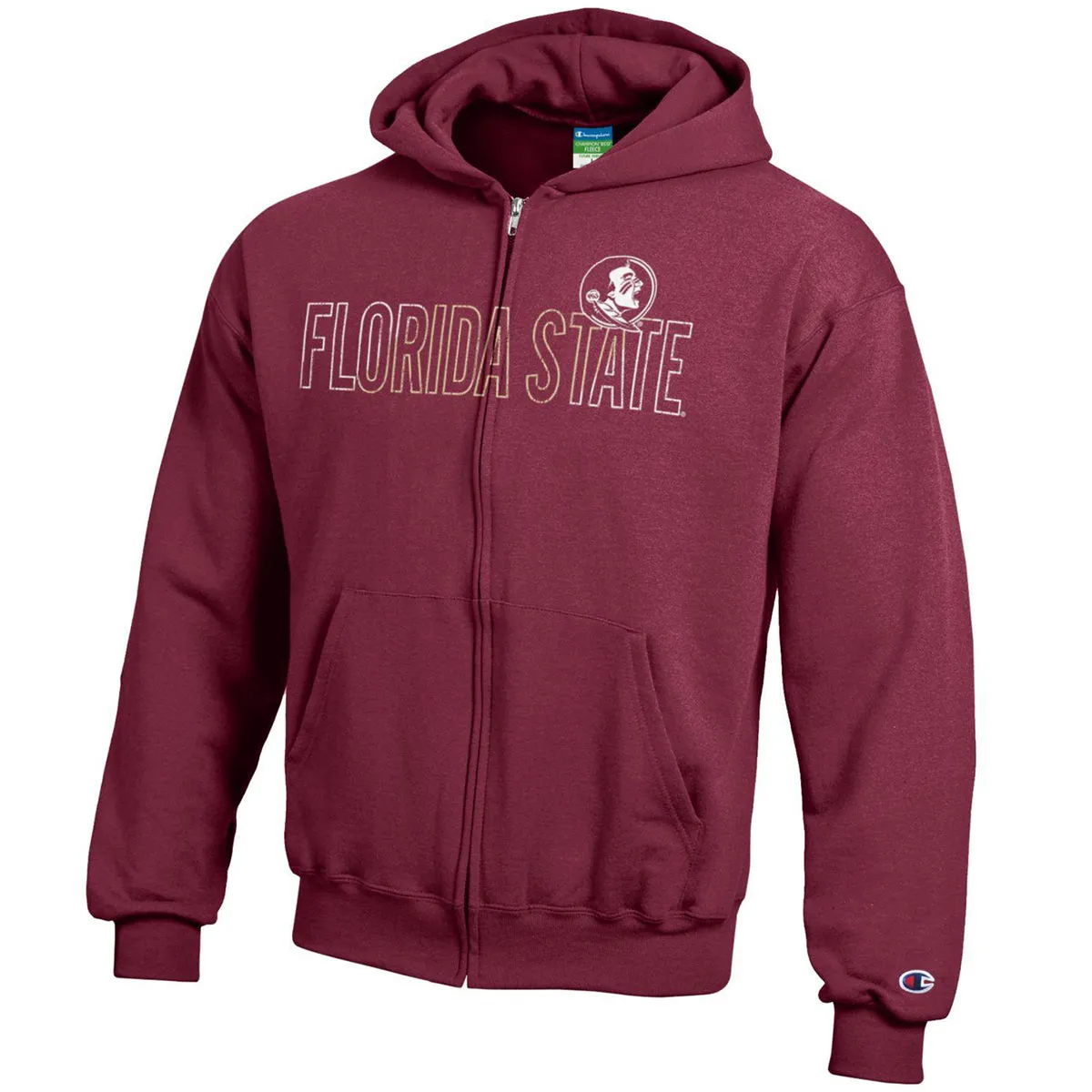 Champion Youth Seminole Logo/Florida State Full-Zip Hooded Sweat - Garnet