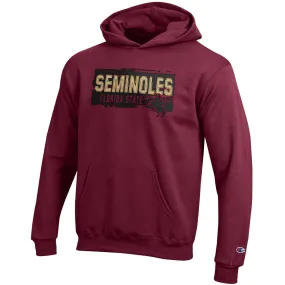 Champion Youth Seminoles Florida State Unconquered Silhouette Design Hoodie - Garnet