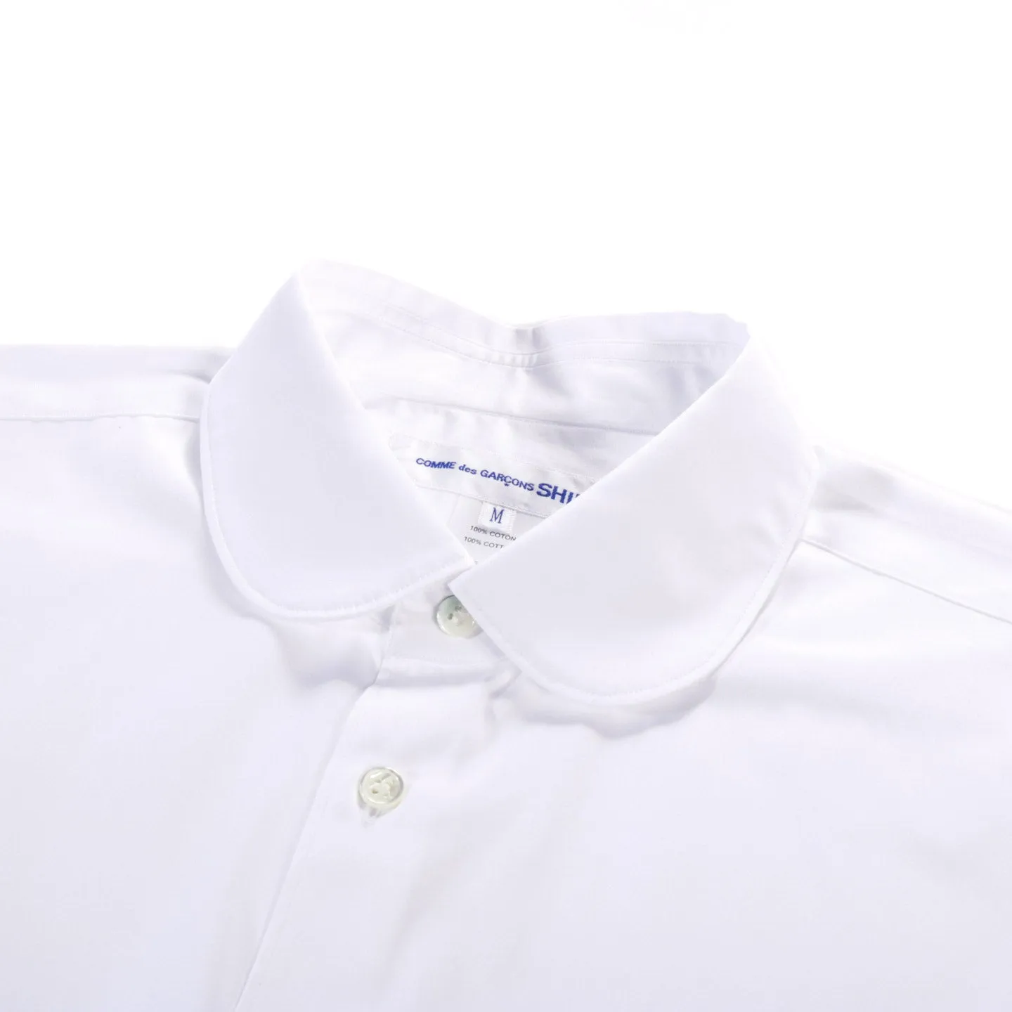 COMME DES GARCONS SHIRT FOREVER B217 WIDE CLASSIC ROUNDED COLLAR WHITE