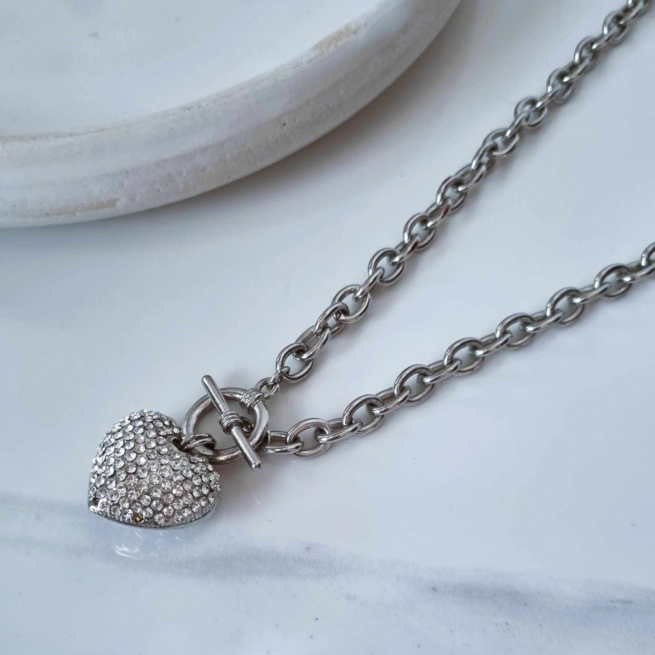 Double face heart necklace