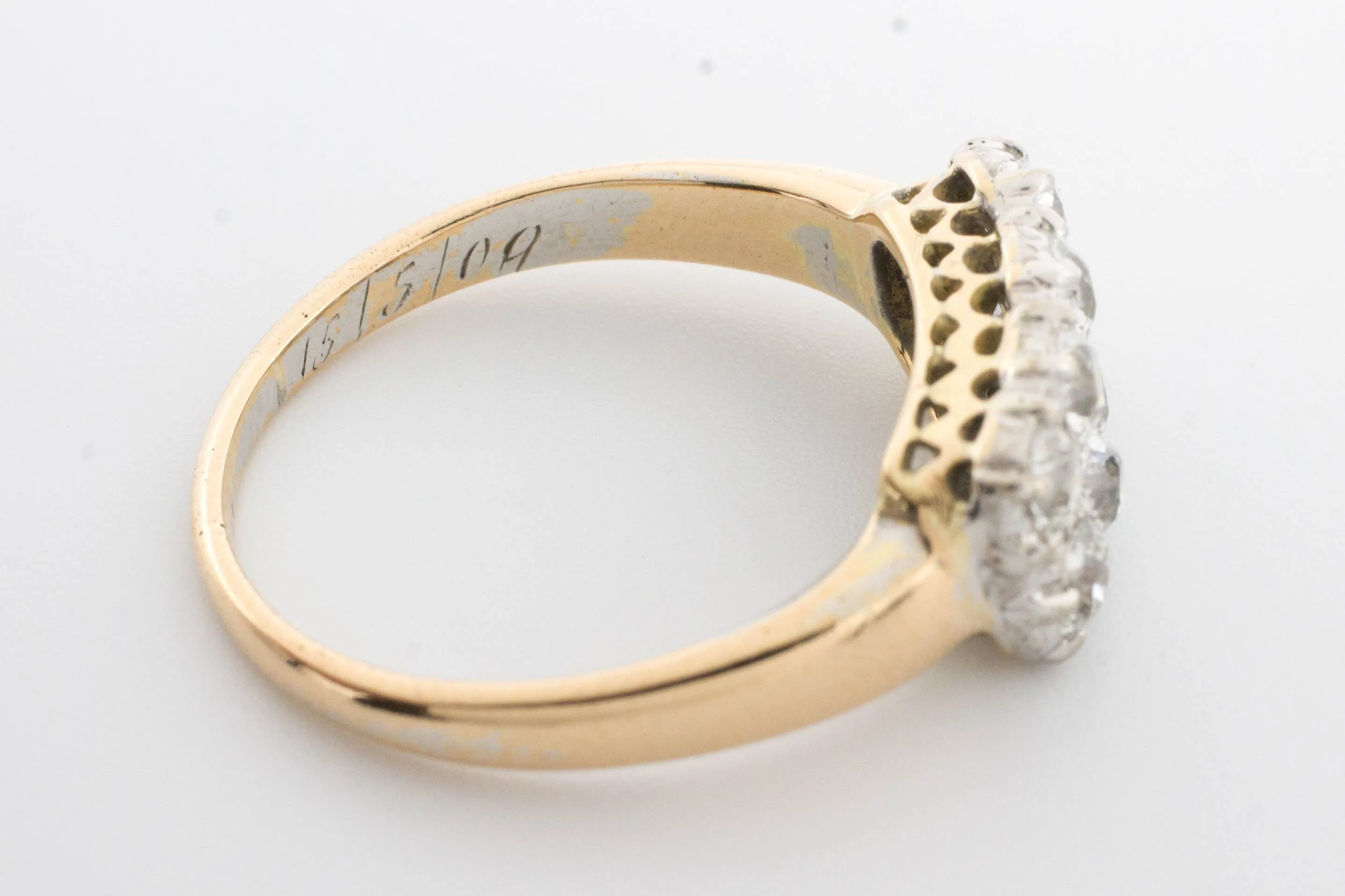 Edwardian old cut diamond double row ring.