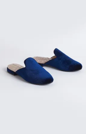 Florence Luxury Velvet Slipper - Navy