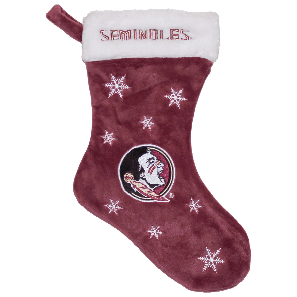 Forever Collectibles Seminole Logo Seminoles Design Embroidered Stocking