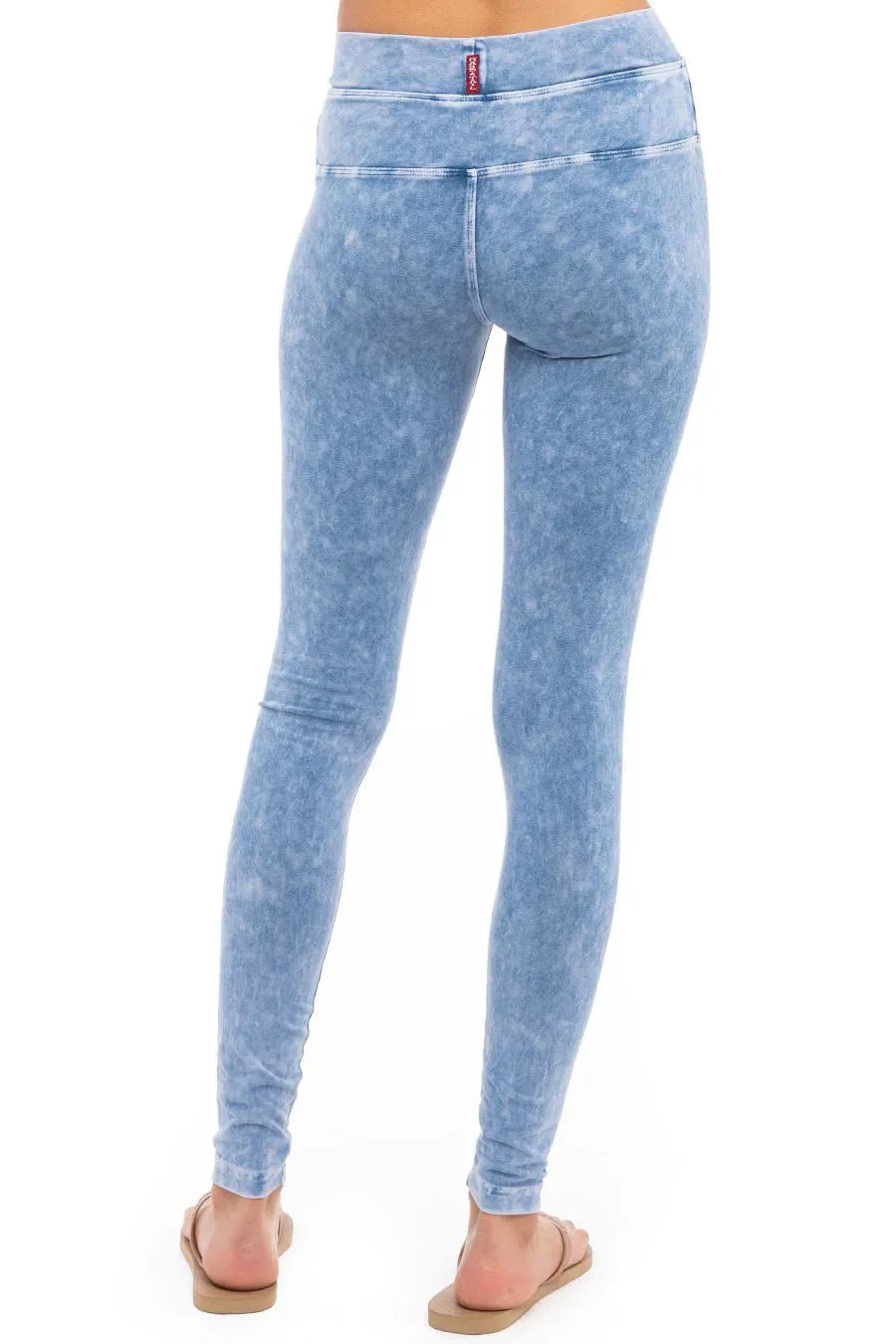 High Rise Ankle Legging (Style W-566, Light Blue Mineral Wash MW7) by Hard Tail Forever