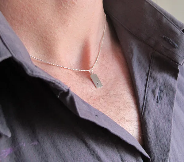 Initial ID Pendant Necklace for Men