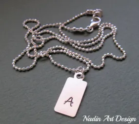 Initial ID Pendant Necklace for Men