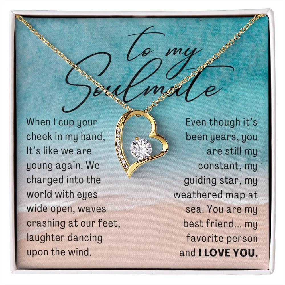 It's Like We Are Young Again, To My Soulmate Beach Theme Forever Love Pendant Necklace