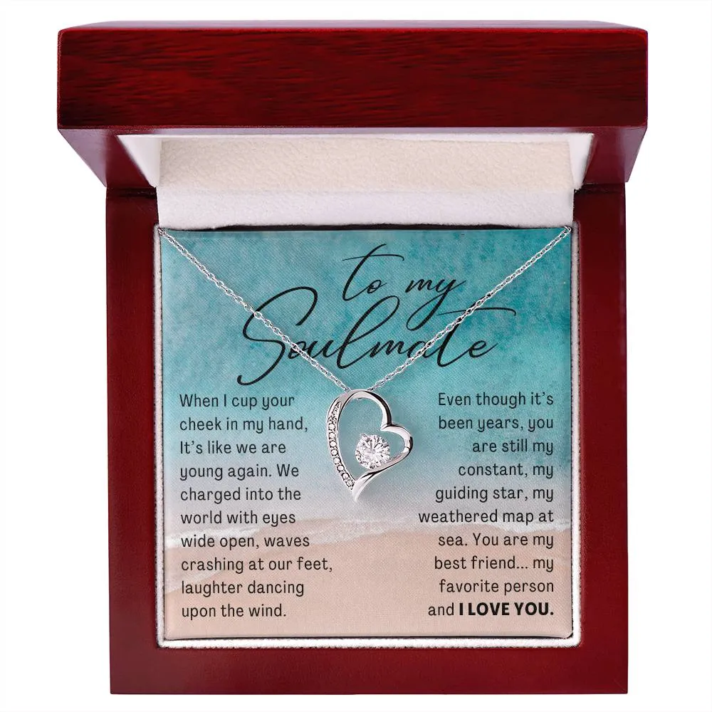 It's Like We Are Young Again, To My Soulmate Beach Theme Forever Love Pendant Necklace