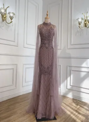 Kaira Luxury Beading With Train Evening Dress