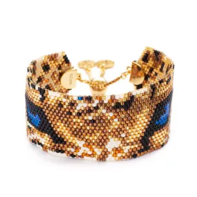 Leopard Face Beaded Cuff