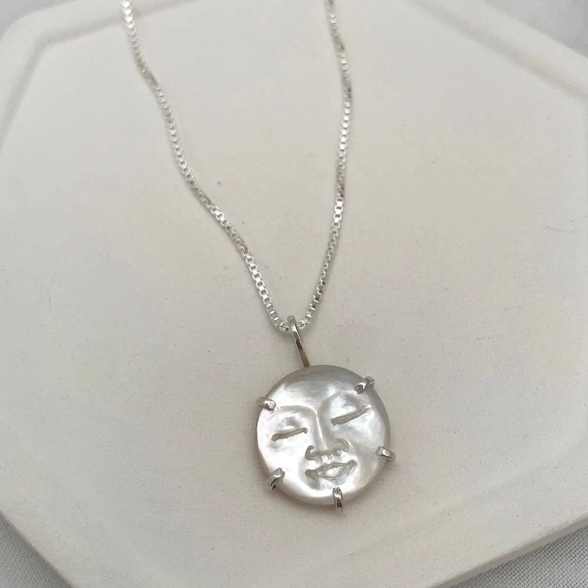 Luminous Moon Face Necklace