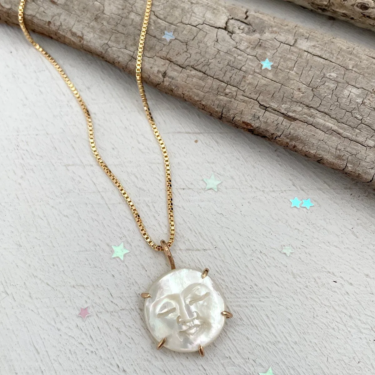 Luminous Moon Face Necklace