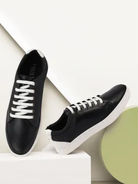 Men Black Classic Lace Up Sneakers