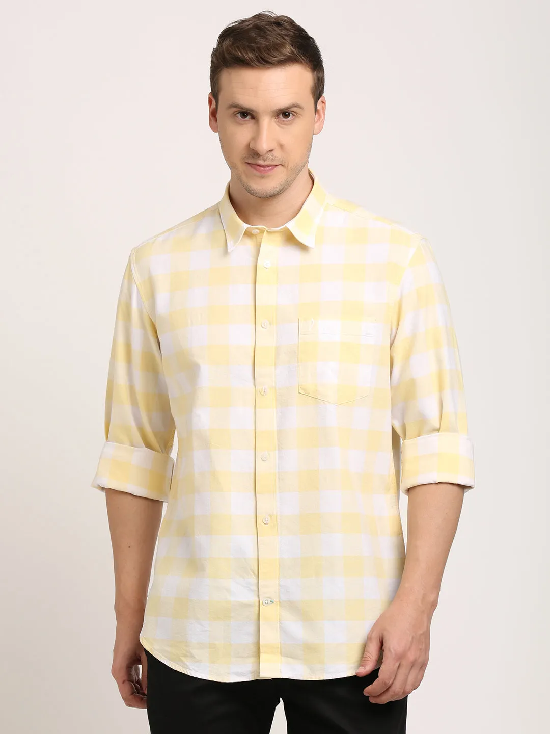 Men Checked Full Sleeve Cotton Shirt