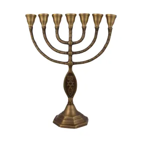 Messianic brass copper menorah Judaica  7 candle holder - 21 cm