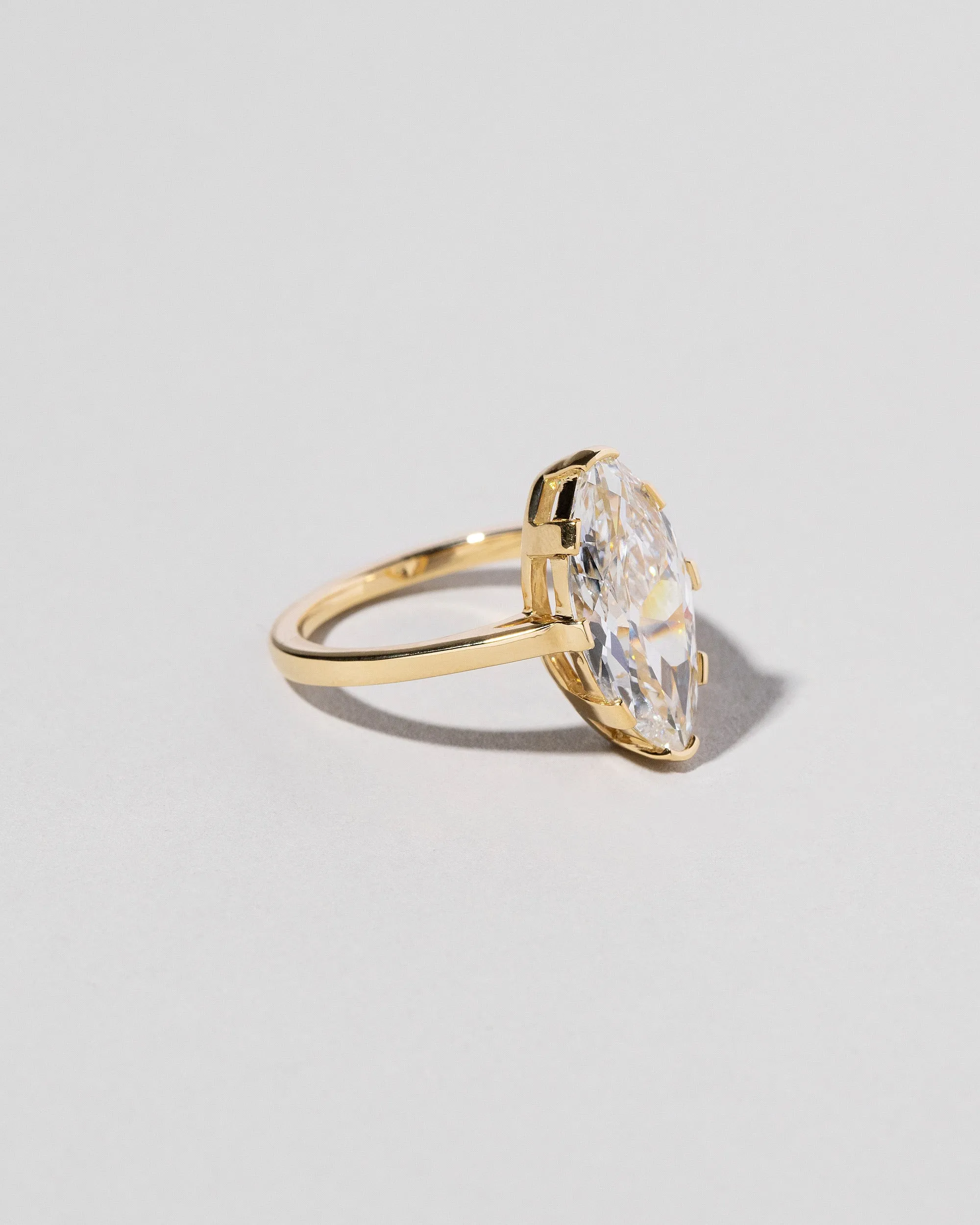 North-South Navette Diamond Solitaire Ring