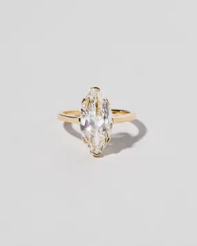 North-South Navette Diamond Solitaire Ring