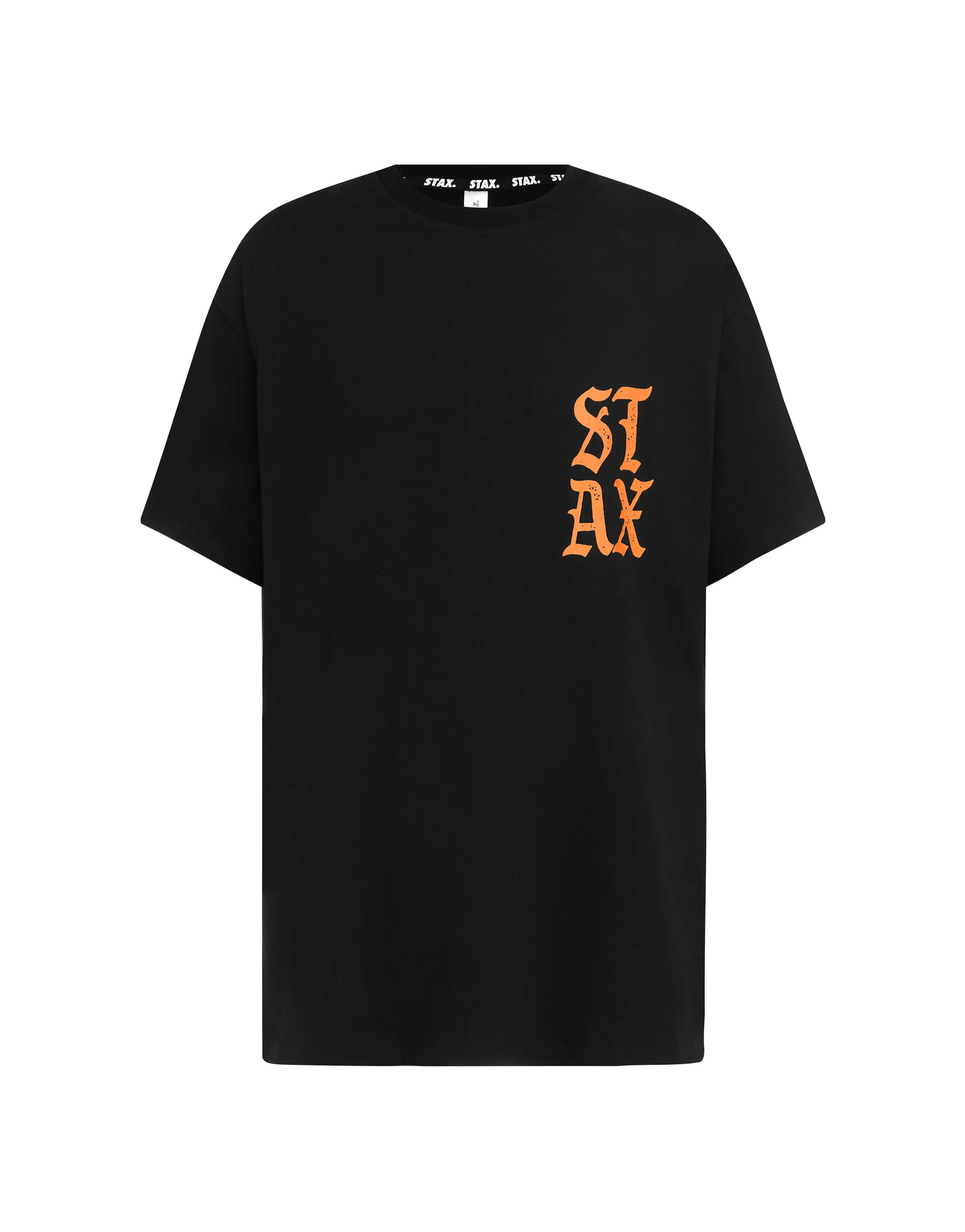 Old English Mens Tee - Black/Orange