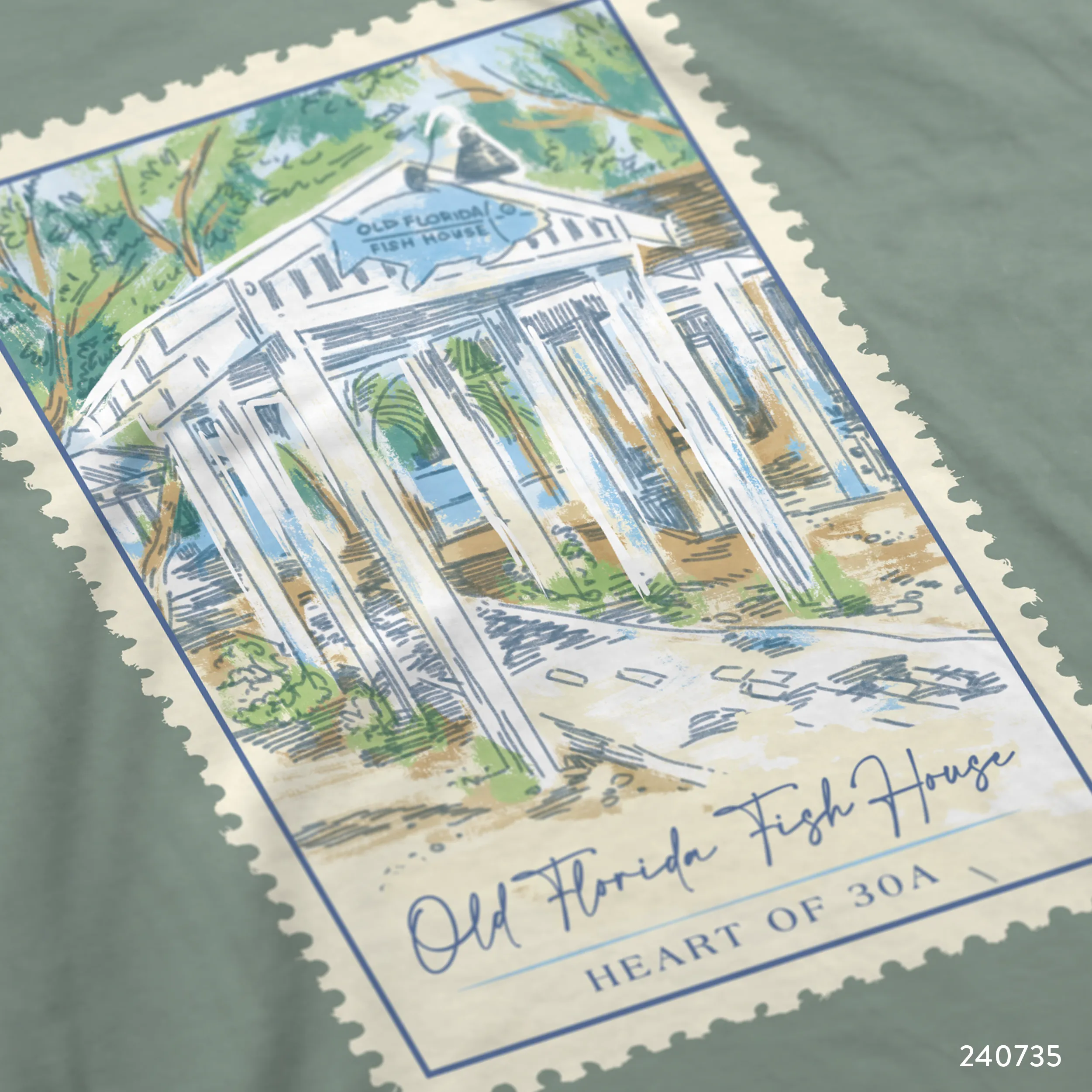 Old Florida Fish House Custom T-Shirt Design