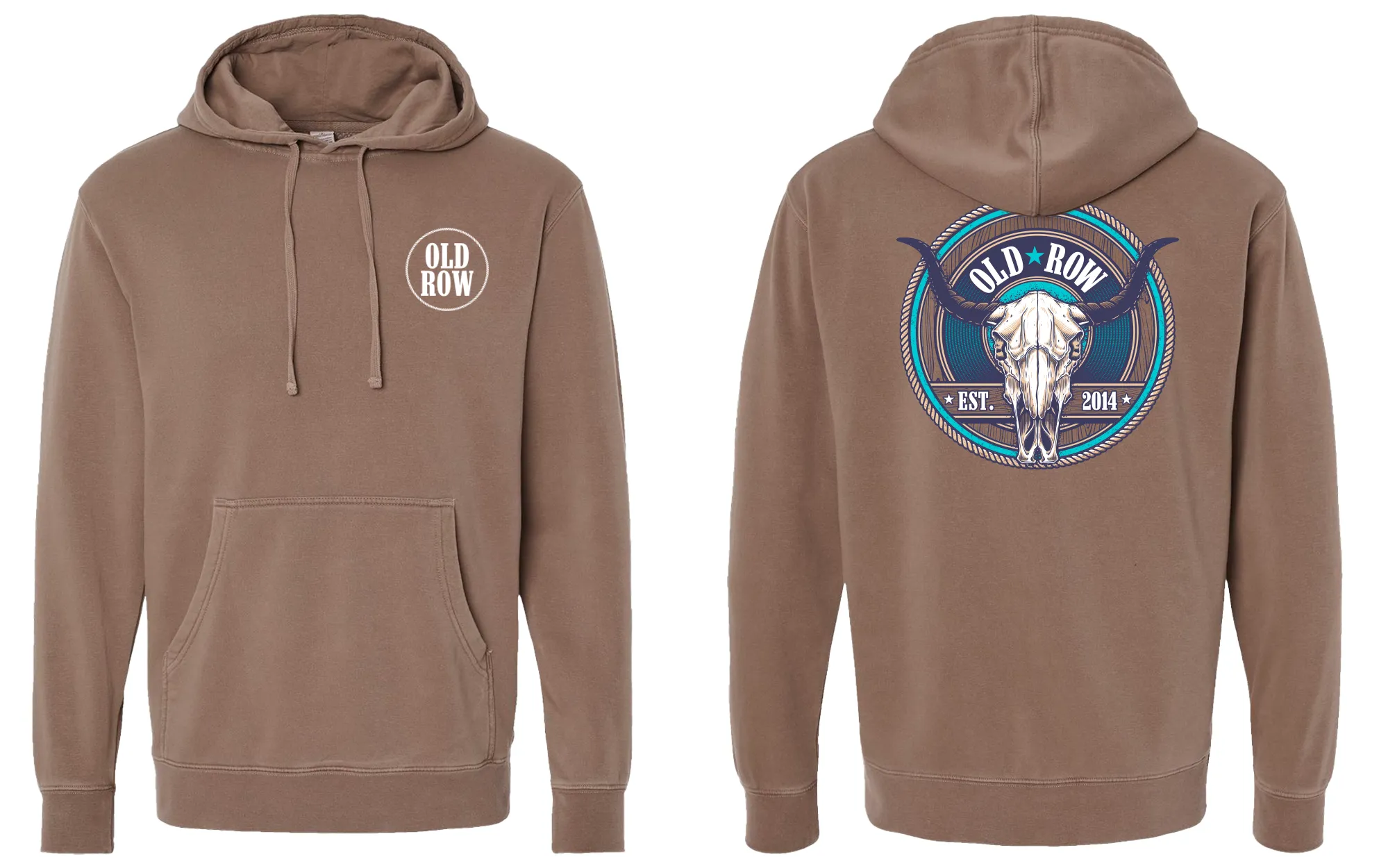 Old Row Outdoors Cow Skull Pigment Dyed Premium Hoodie